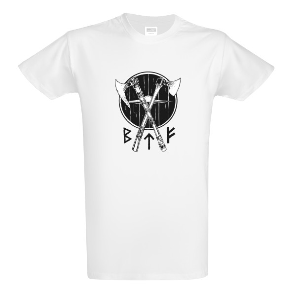 Pánské tričko s vikingským motivem bíločerné